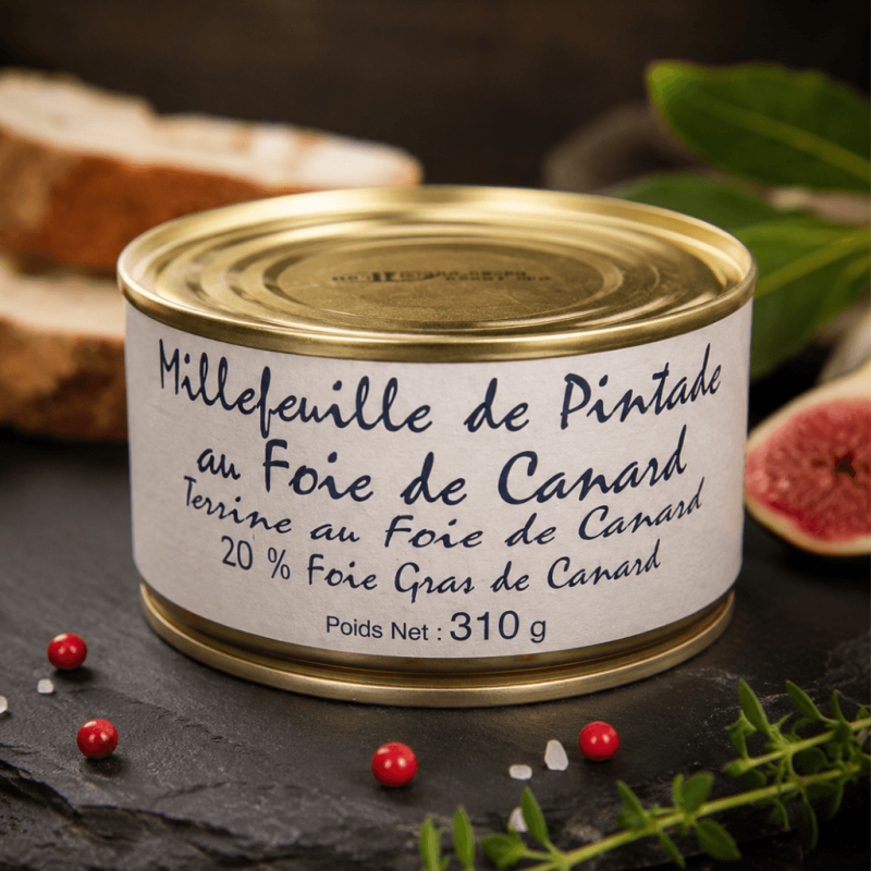 Millefeuille de pintade au foie gras de canard