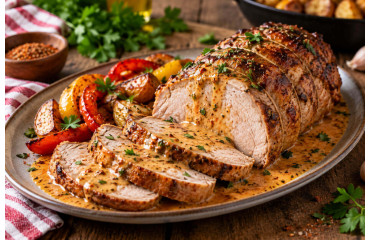 Rôti de porc sauce cajun : une recette crémeuse et épicée